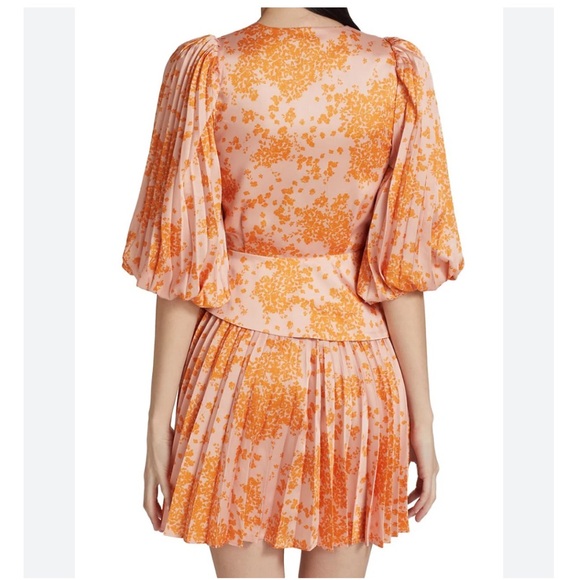 NWT Acler Harlem Dress FLORAL PLEATED asymmetrical wrap Sherbet Ditsy Print 4 - Picture 2 of 6